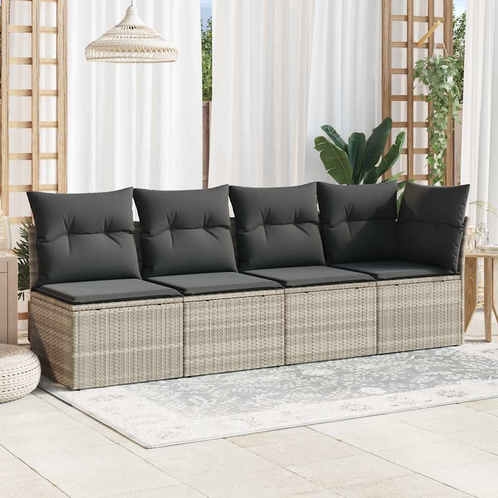 Vidaxl 4-Sitzer Gartenbank Poly-Rattan Hellgrau - 35% Rabatt