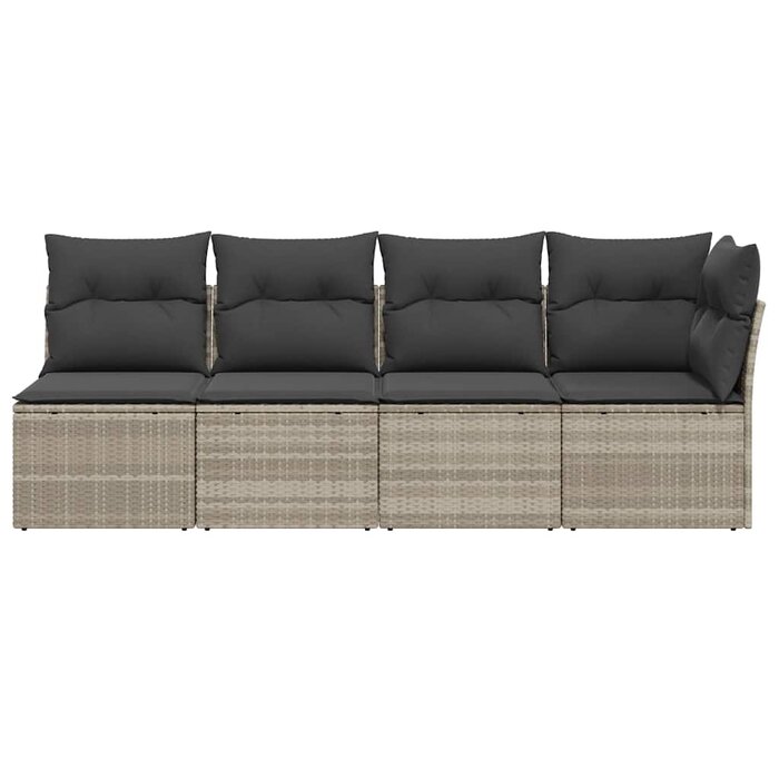 Vidaxl 4-Sitzer Gartenbank Poly-Rattan Hellgrau - 35% Rabatt