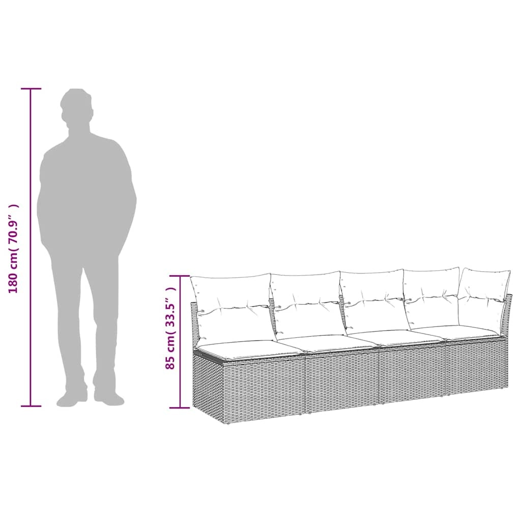 Vidaxl 4-Sitzer Gartenbank Poly-Rattan Hellgrau - 35% Rabatt