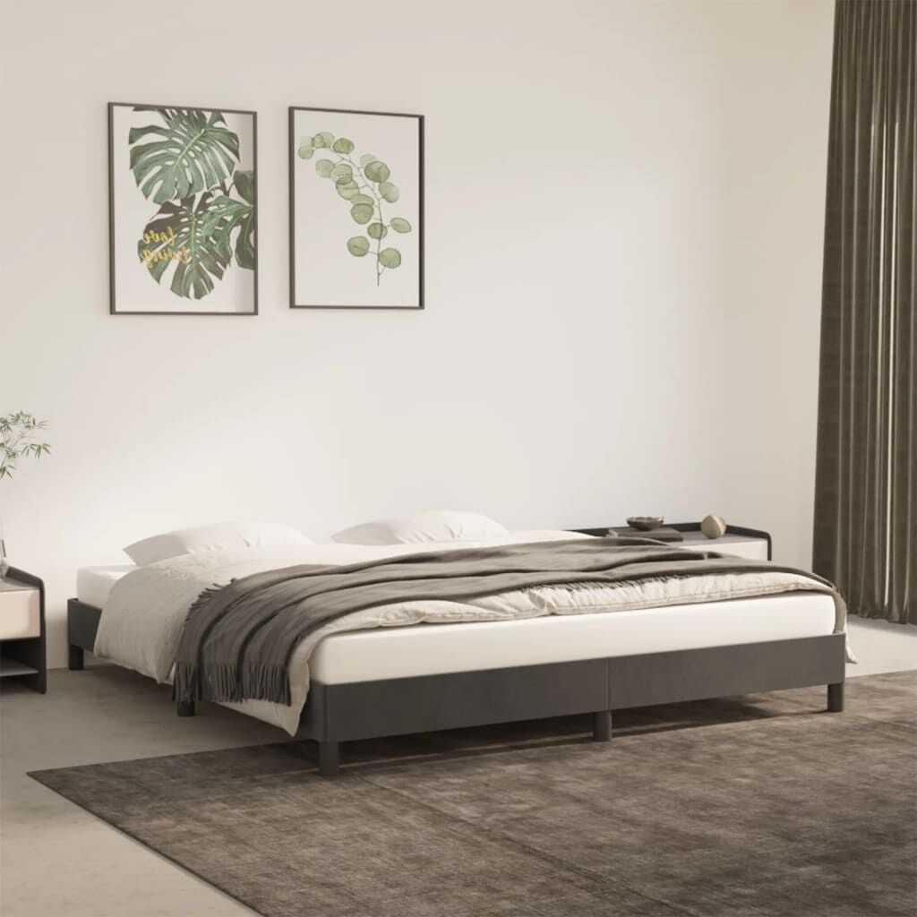 Vidaxl Polsterbettgestell 180x200 cm Dunkelgrau Samt - 34% Rabatt