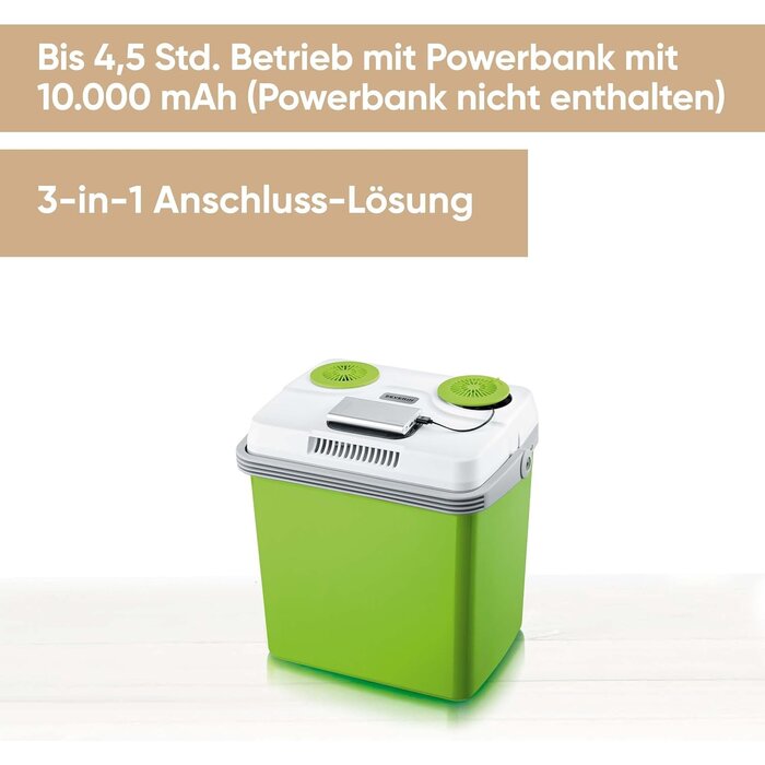 Elektrische Kühlbox 28L - Grün, inkl. USB & 12V-Anschluss - 34% Rabatt