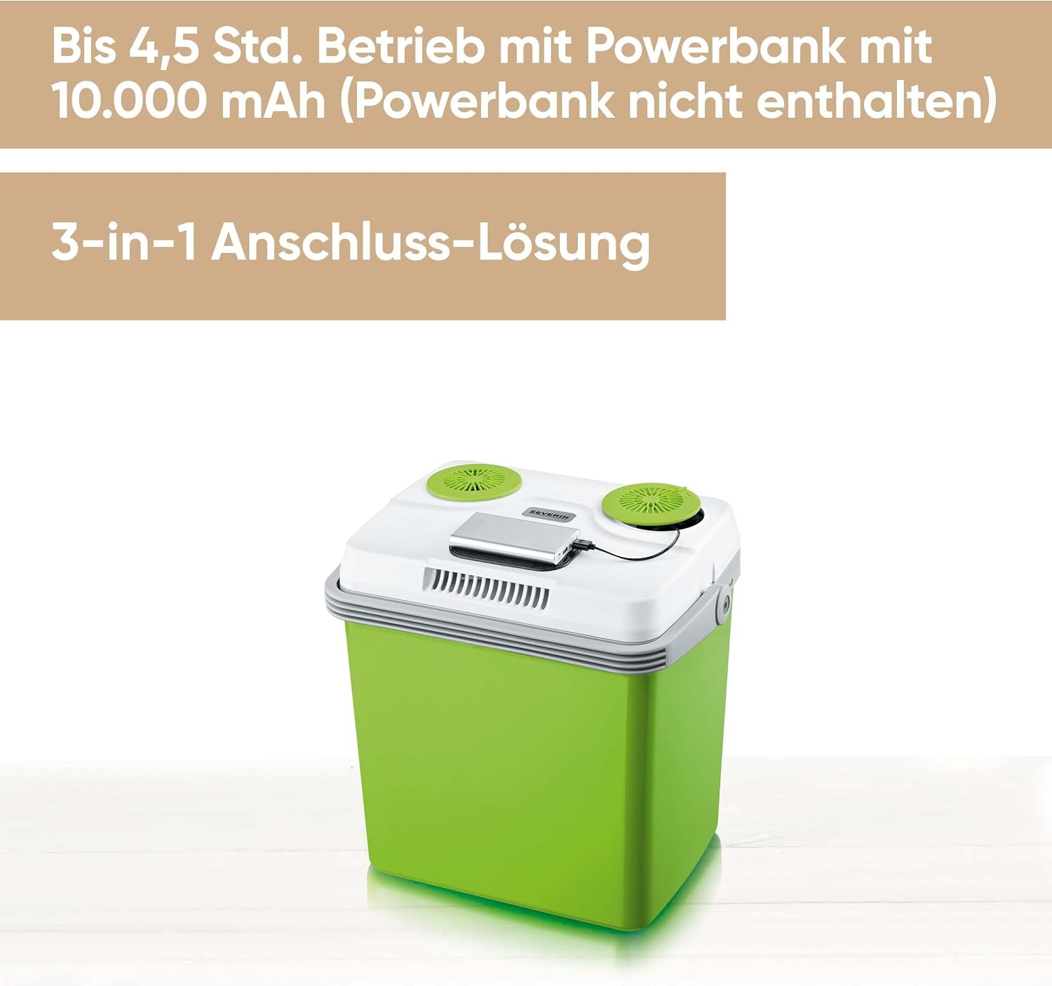 Elektrische Kühlbox 28L - Grün, inkl. USB & 12V-Anschluss - 34% Rabatt