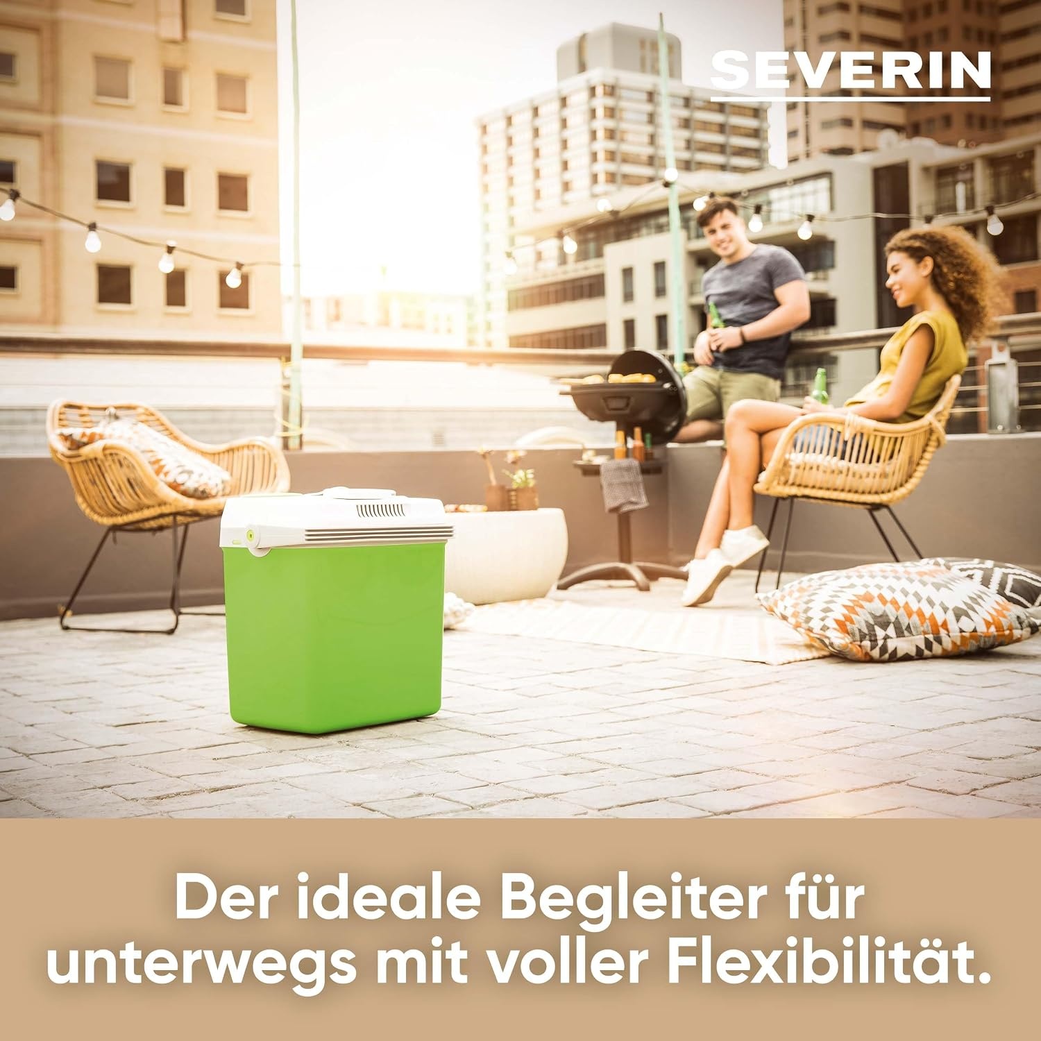 Elektrische Kühlbox 28L - Grün, inkl. USB & 12V-Anschluss - 34% Rabatt