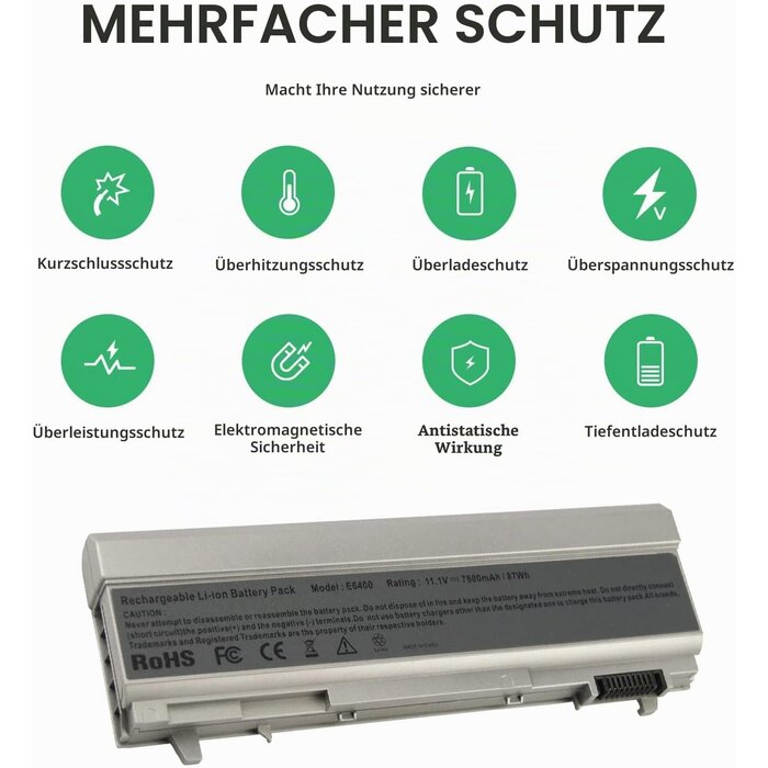 Asuncell Laptop-Akku 7800 mAh für Dell Latitude & Precision - 29% Rabatt