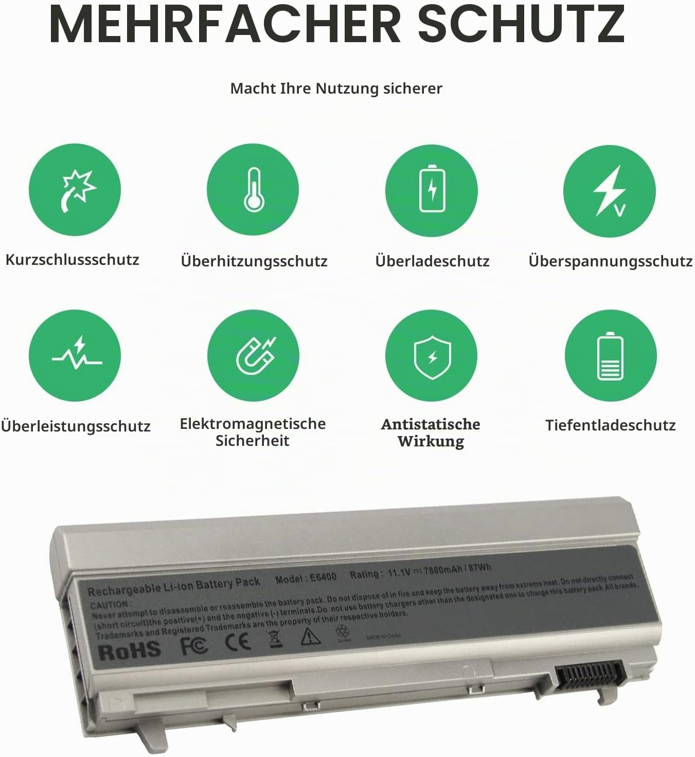 Asuncell Laptop-Akku 7800 mAh für Dell Latitude & Precision - 29% Rabatt