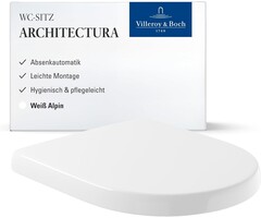 Villeroy & Boch WC-Sitz D-Form, Duroplast, Weiß Alpin - 34% Rabatt auf das Outlet-Modell