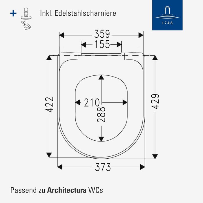 WC-Sitz D-Form, Duroplast, Weiß Alpin - 34% Rabatt auf das Outlet-Modell