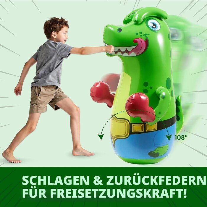 T-Rex Boxsack für Kinder 119 cm - Grün - 31% Rabatt