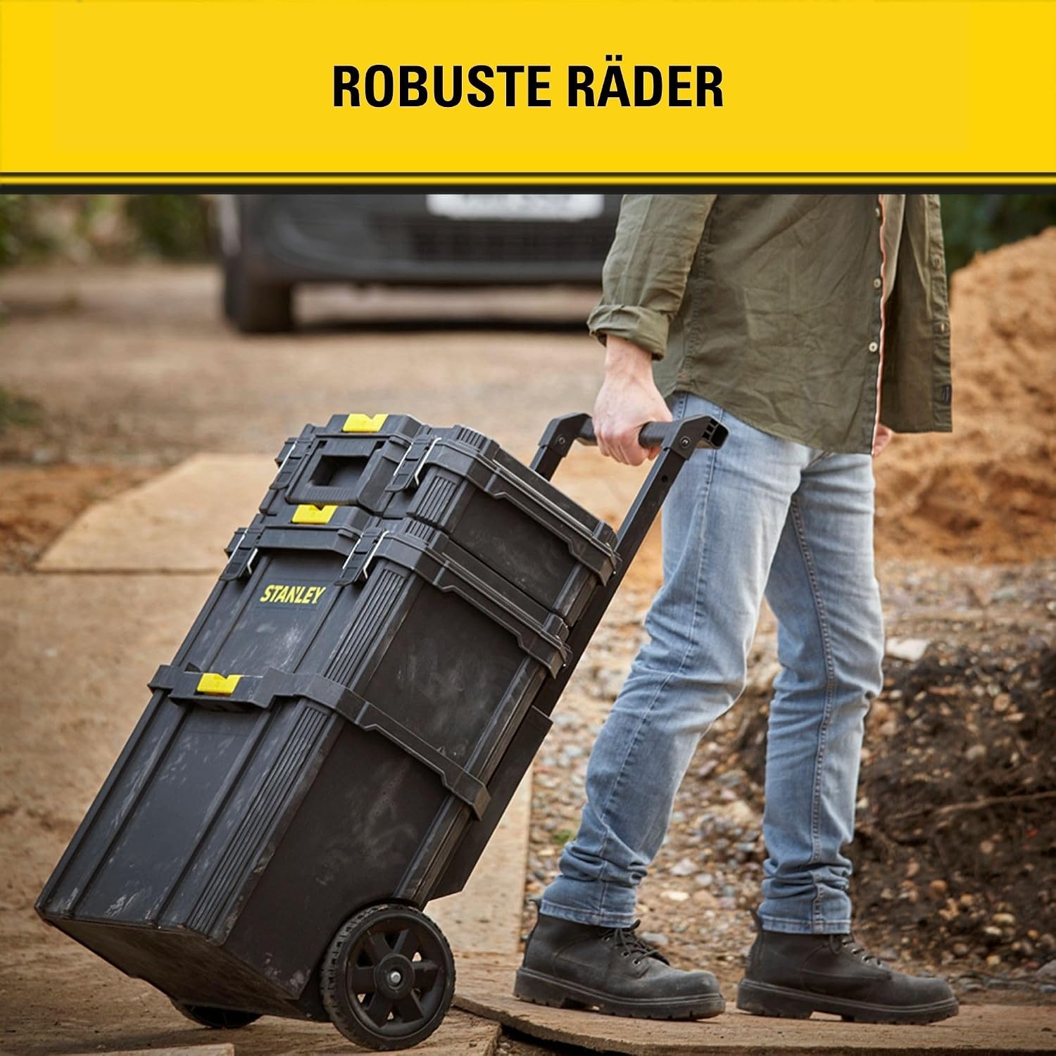 Modulare 3-in-1 Werkzeug-Rollbox 80L, robust & mobil - 34% Rabatt