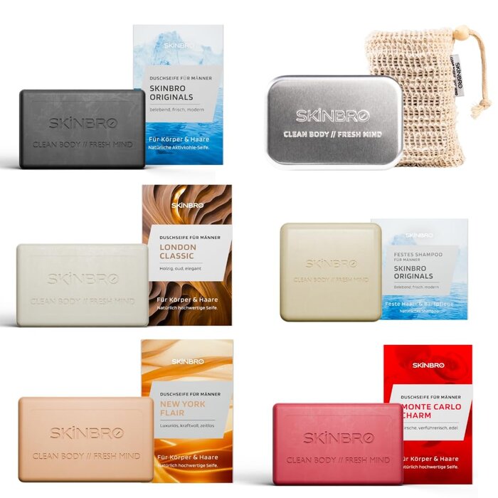 Festes Duschgel & Shampoo Set für Männer - 4 Stück - 33% Rabatt