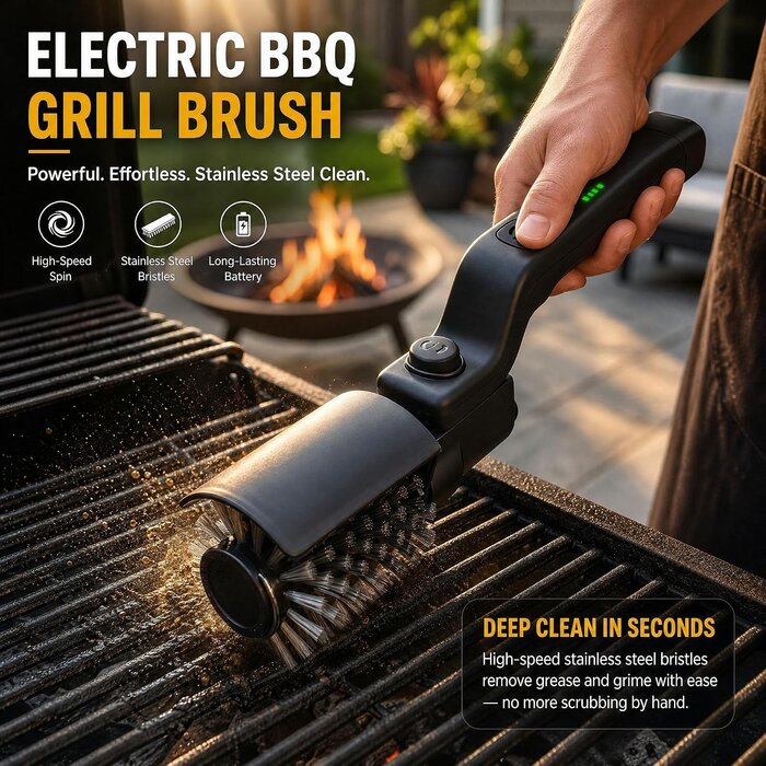 Elektrische Grillbürste mit 180° Kopf - 32% Rabatt auf Rückläufer
