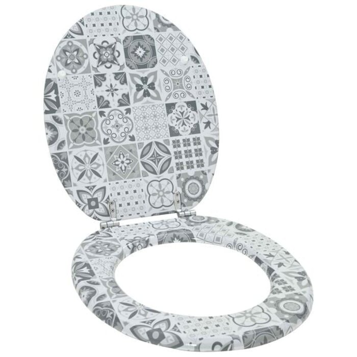 Vidaxl WC-Sitz Grau aus Holzwerkstoff 44x38 cm mit Absenkautomatik - 32% Rabatt
