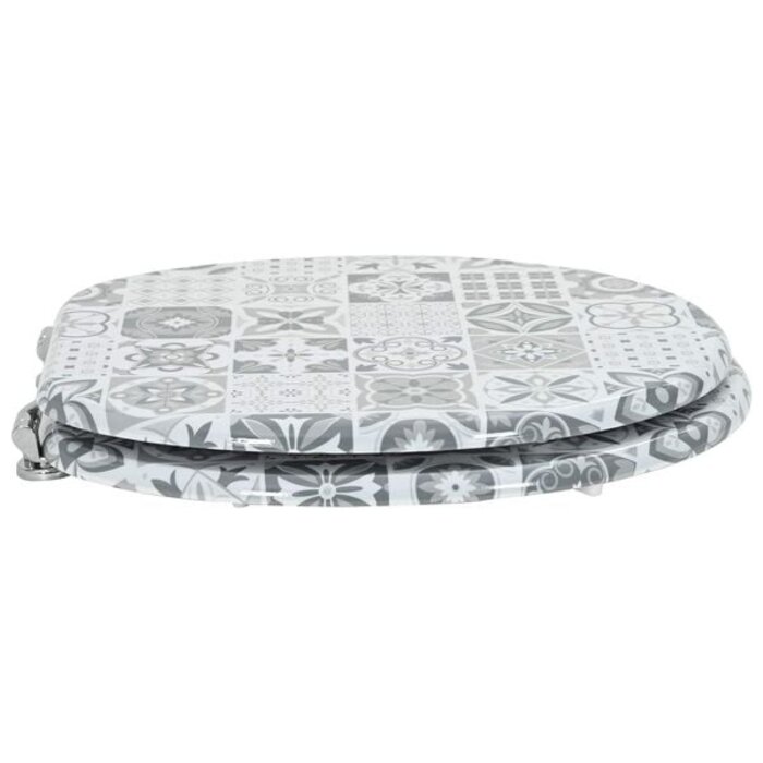 Vidaxl WC-Sitz Grau aus Holzwerkstoff 44x38 cm mit Absenkautomatik - 32% Rabatt