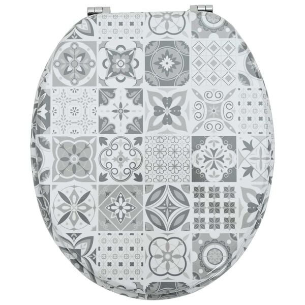 Vidaxl WC-Sitz Grau aus Holzwerkstoff 44x38 cm mit Absenkautomatik - 32% Rabatt