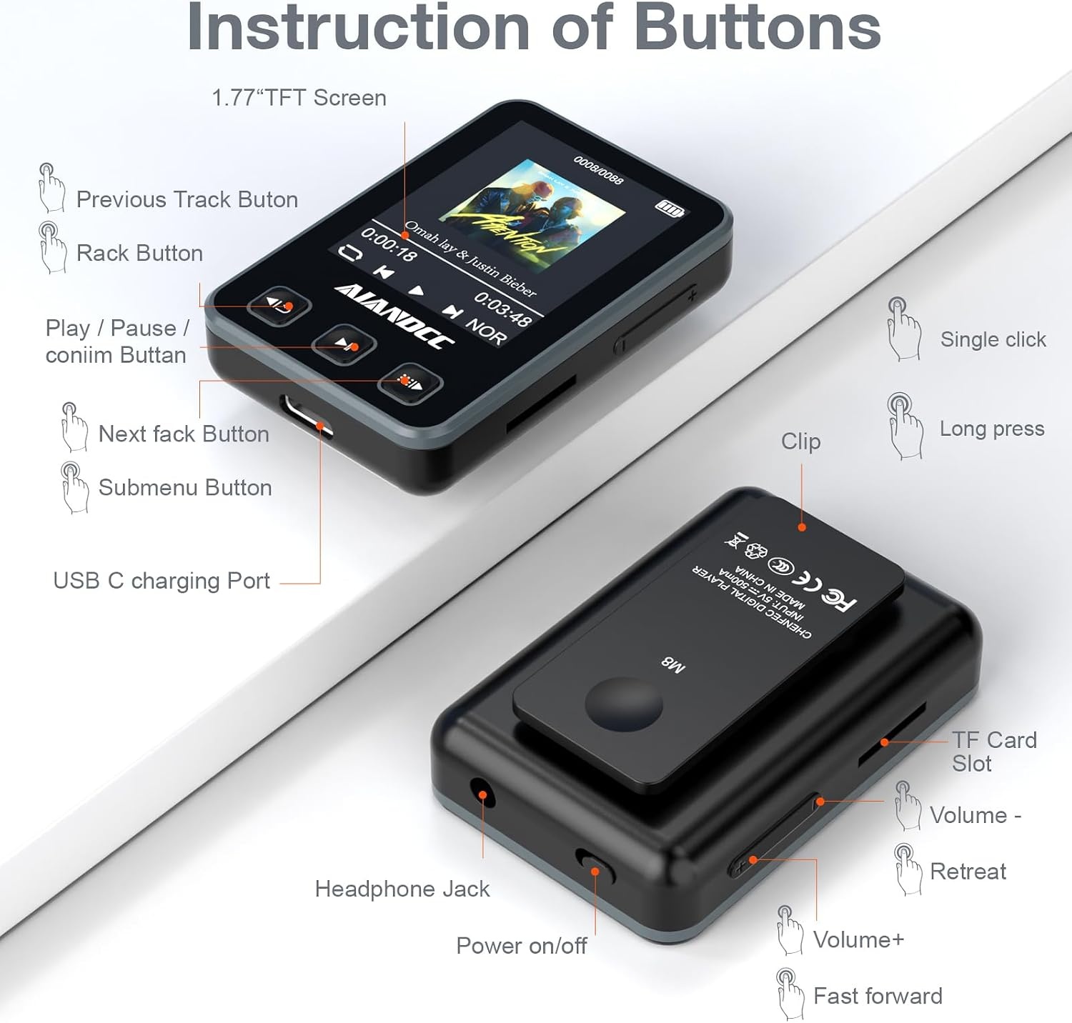 MP3-Player 32GB für Sport - Bluetooth 5.3 - Inkl. Armband - 31% Rabatt