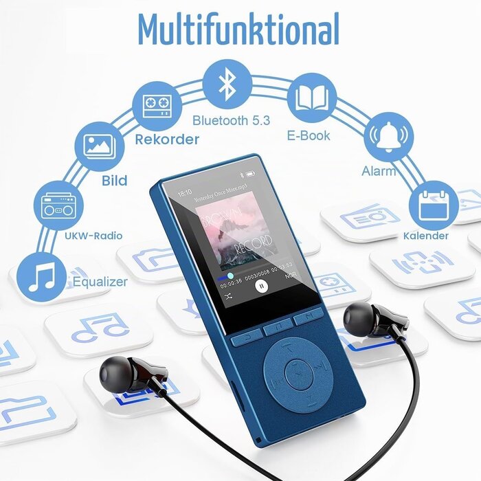 MP3-Player 64GB mit Bluetooth 5.3 für Sport - 32% Rabatt