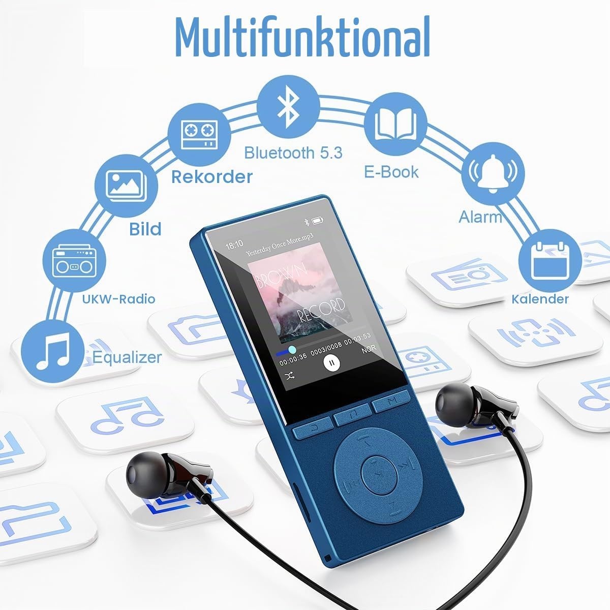 MP3-Player 64GB mit Bluetooth 5.3 für Sport - 32% Rabatt
