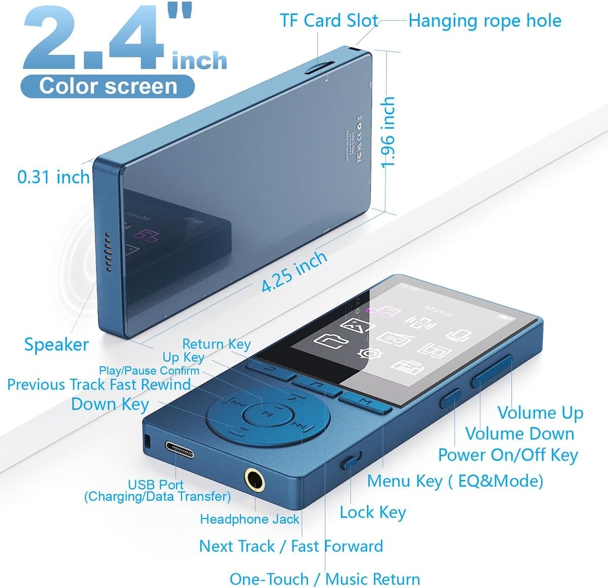 MP3-Player 64GB mit Bluetooth 5.3 für Sport - 32% Rabatt
