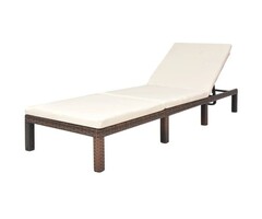Vidaxl Sonnenliege aus Poly-Rattan Braun - 195 x 60 cm - 47% Rabatt