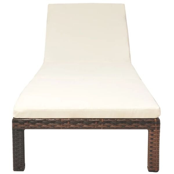 Vidaxl Rattan-Sonnenliege in Braun - 195 x 60 cm - 35% Rabatt