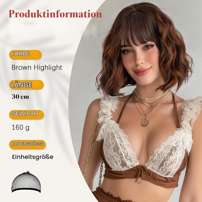 Kurze Regenbogen Bob-Perücke 30 cm - 31% Rabatt