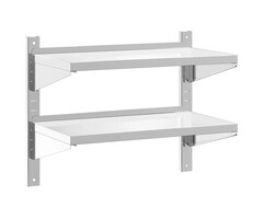 Vidaxl Edelstahl Wandregal 2-Ebenen 75x40x60 cm - 40% Rabatt
