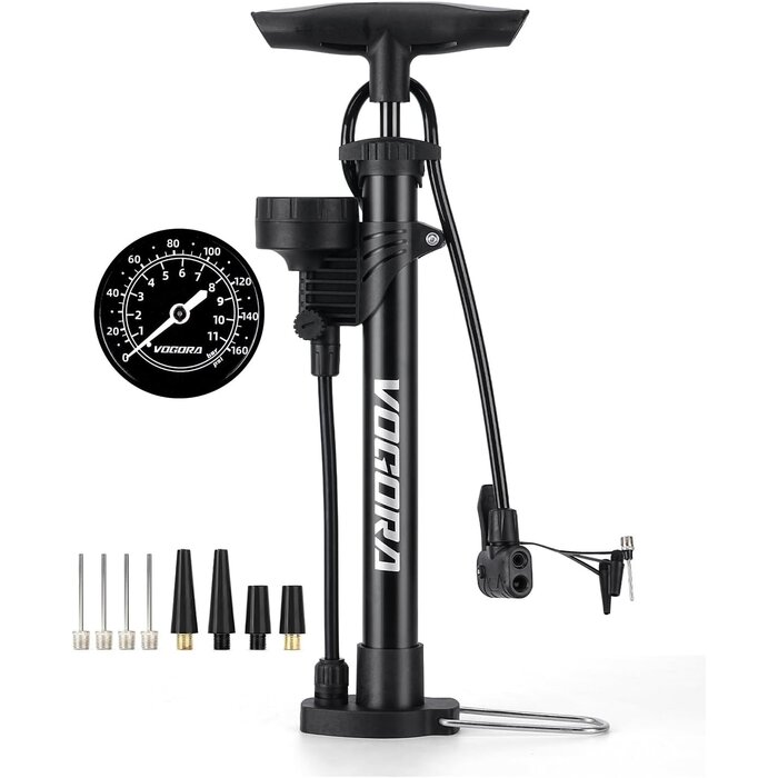 Fahrrad-Standpumpe mit Manometer - Klappbar - 29% Rabatt