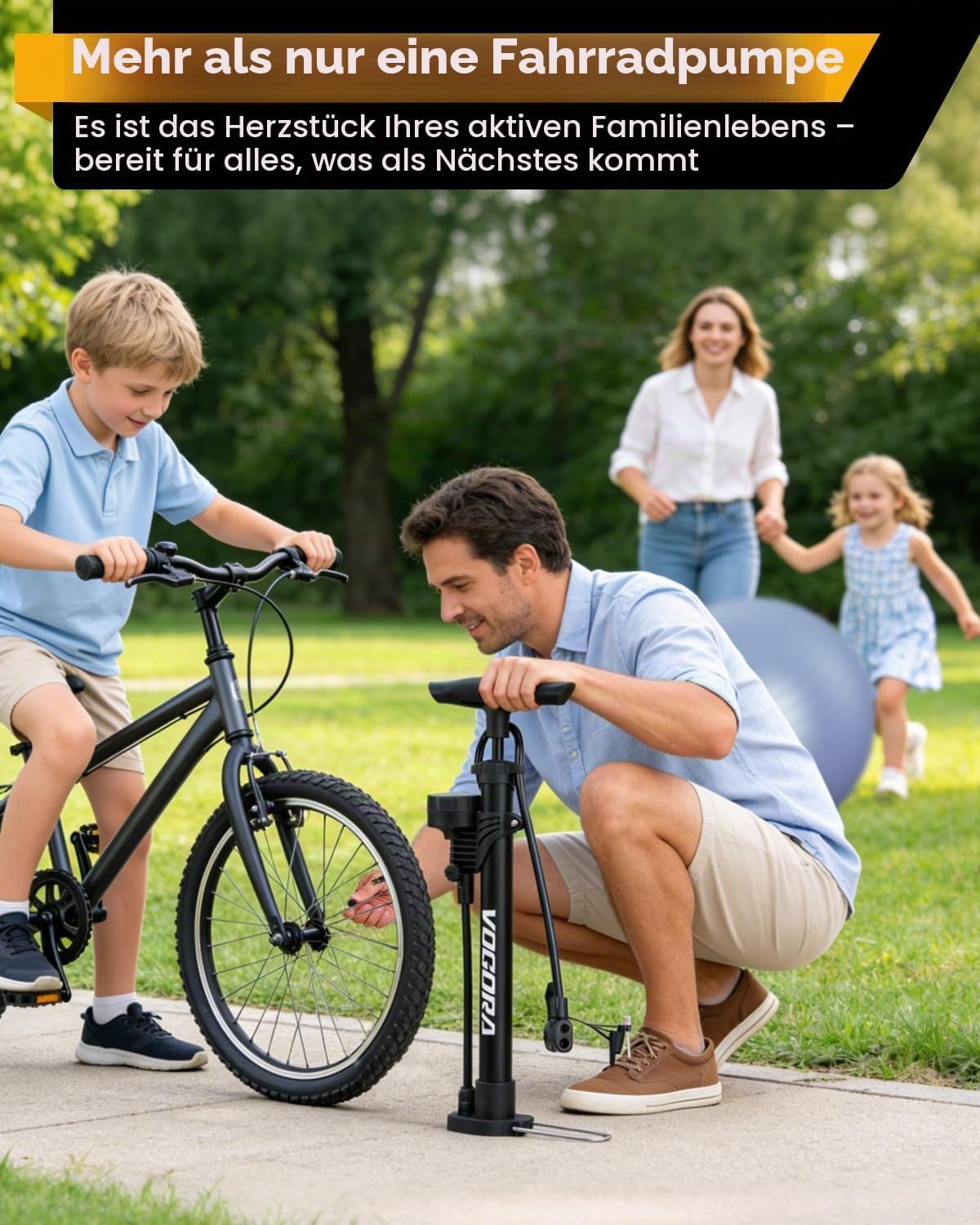 Fahrrad-Standpumpe mit Manometer - Klappbar - 29% Rabatt