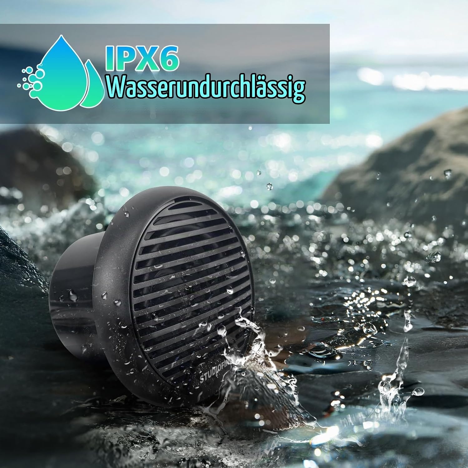 Marine Lautsprecher 7,6 cm 140W IP66 Bluetooth - 33% Rabatt - Grau