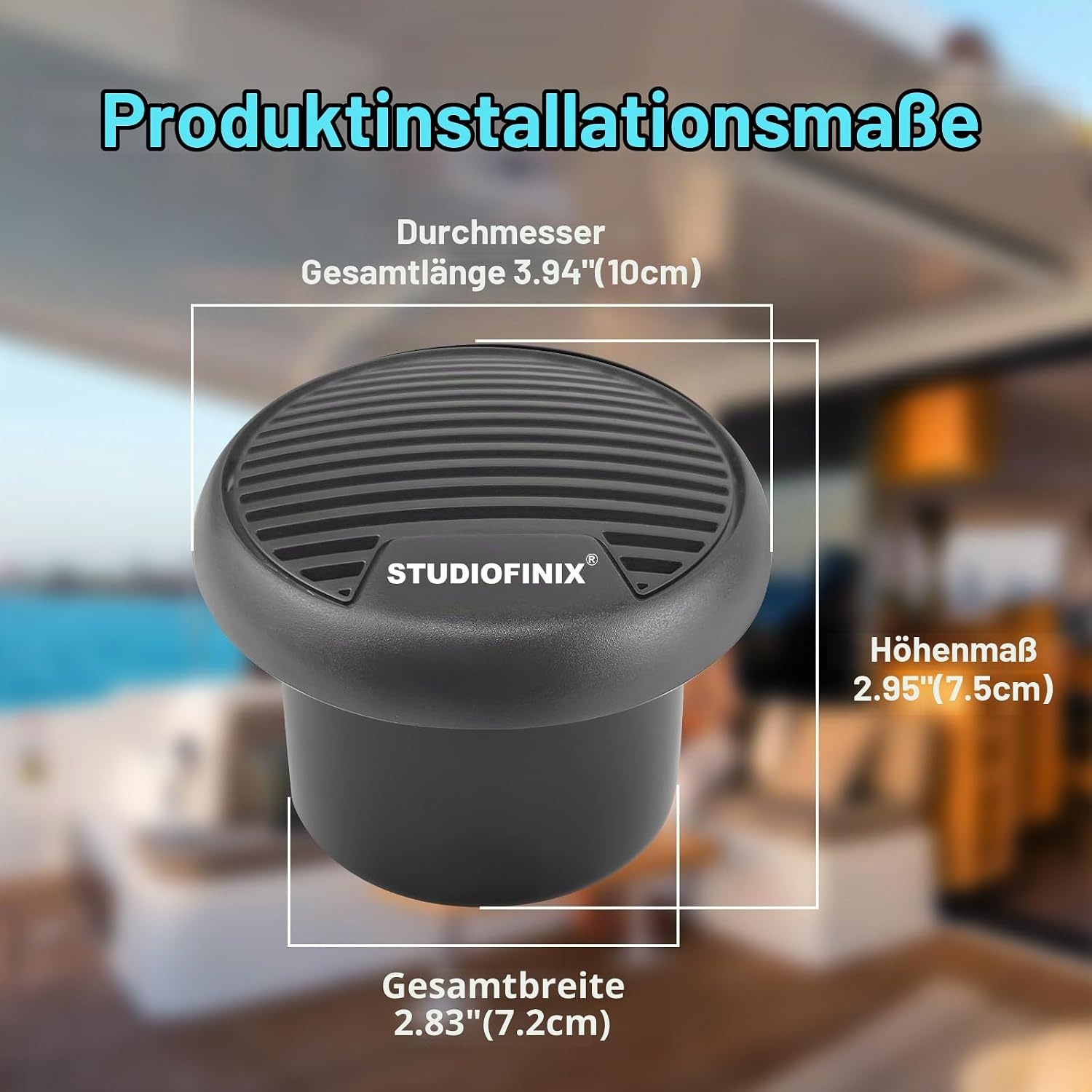 Marine Lautsprecher 7,6 cm 140W IP66 Bluetooth - 33% Rabatt - Grau