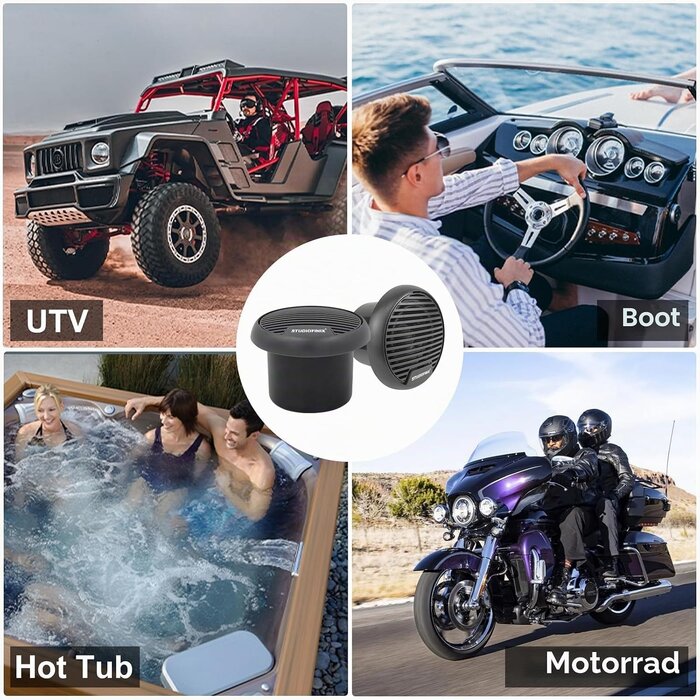 Marine Lautsprecher 7,6 cm 140W IP66 Bluetooth - 33% Rabatt - Grau