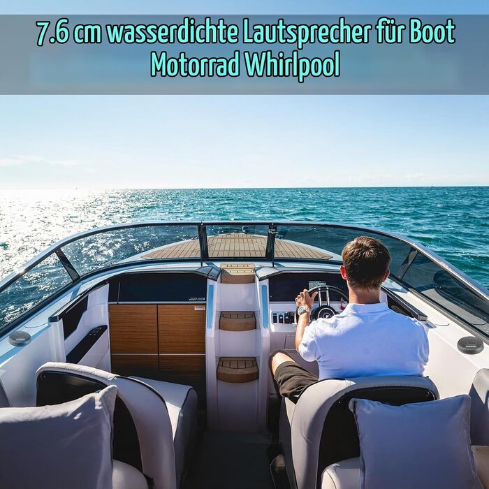 Marine Lautsprecher 7,6 cm 140W IP66 Bluetooth - 33% Rabatt - Grau