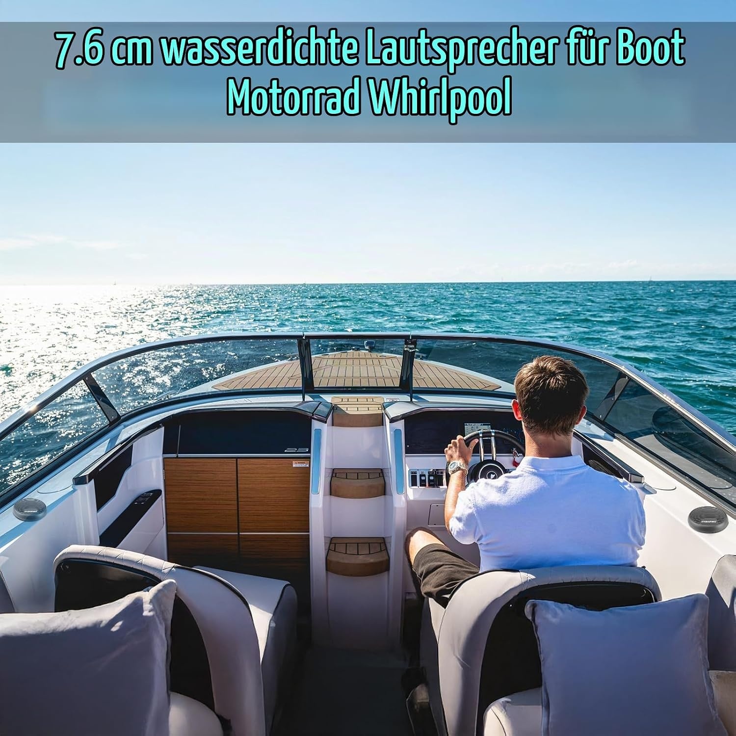 Marine Lautsprecher 7,6 cm 140W IP66 Bluetooth - 33% Rabatt - Grau
