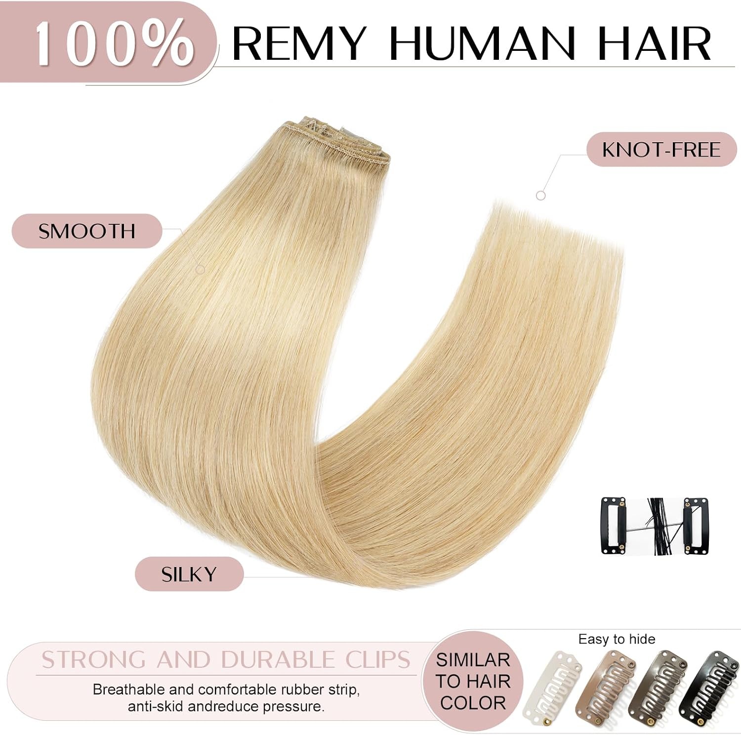 Echthaar-Extensions 30 cm, Mittelblond #24, 8-tlg. Set - 32% Rabatt