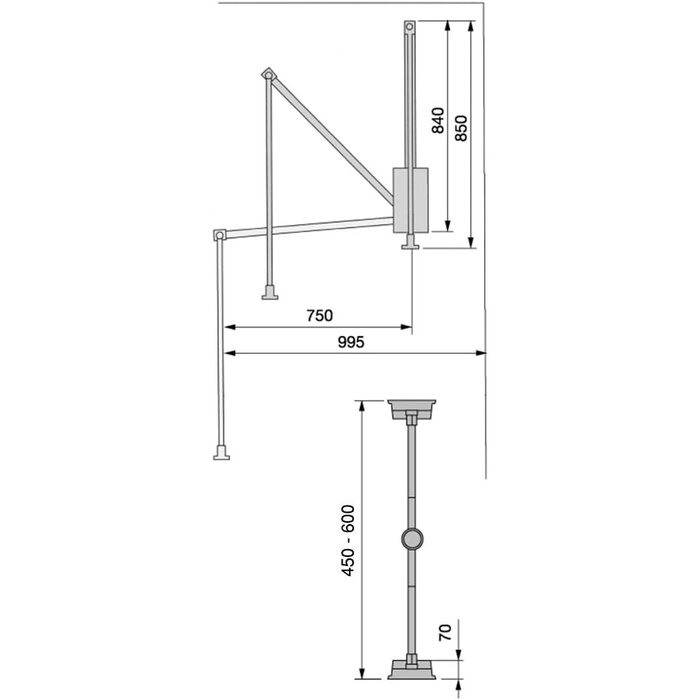 Kleiderlift ausziehbar 450-600mm white - 33% Rabatt