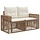 Gartenbank 2-Sitzer, Poly-Rattan beige, 131x62x70cm - 34% Rabatt