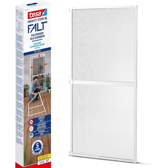 Insektenschutz-Falttür, weiß, 80x170 bis 100x220 cm, 34% Rabatt