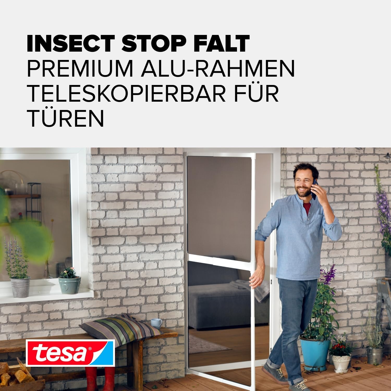 Insektenschutz-Falttür, weiß, 80x170 bis 100x220 cm, 34% Rabatt