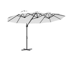 Vidaxl Rechteckiger Sonnenschirm 372x198cm Sand - 47% Rabatt