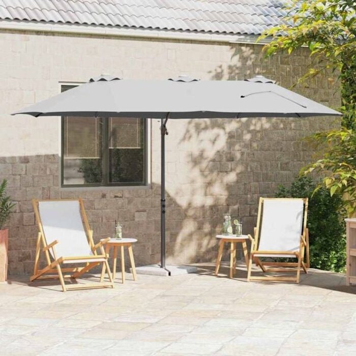 Vidaxl Rechteckiger Sonnenschirm 372x198cm, Sand - 35% Rabatt