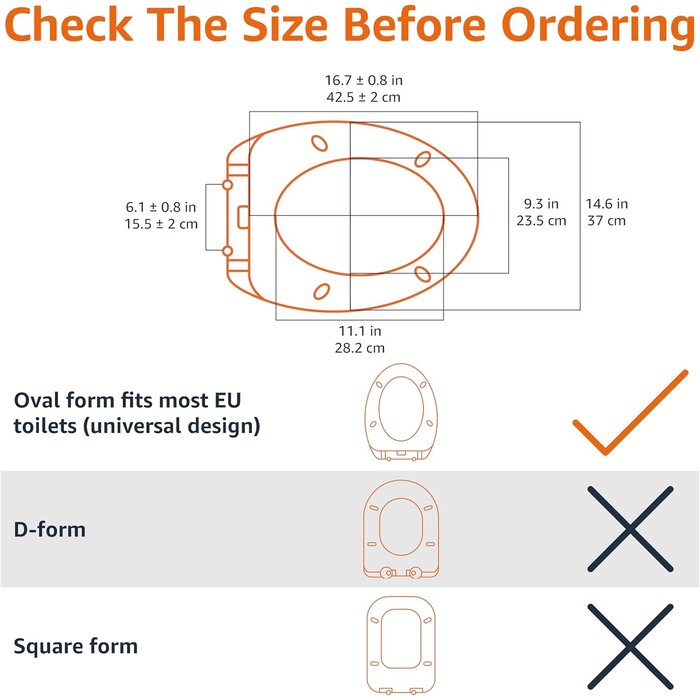 Universal Toilettensitz U-Form aus Harnstoff, Soft-Close, Weiß - 32% Rabatt