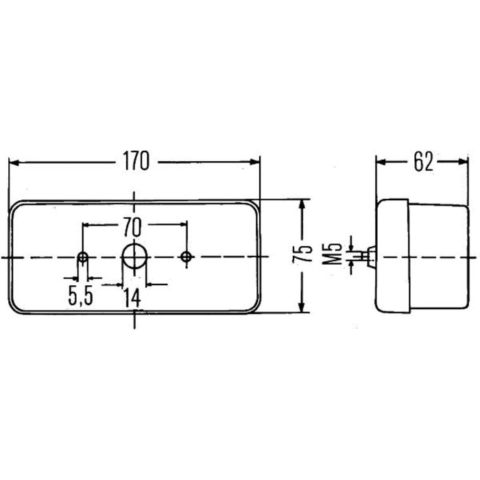 HELLA Rückleuchte für Traktoren Links 170x62x75mm - 32% Rabatt