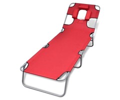 Vidaxl Klappbare Sonnenliege Rot - 39% Rabatt - 189 x 58 x 27 cm