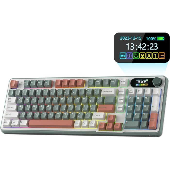 Mechanische 96% Tastatur, QWERTZ, Wireless, Display & Drehregler - 34% Rabatt