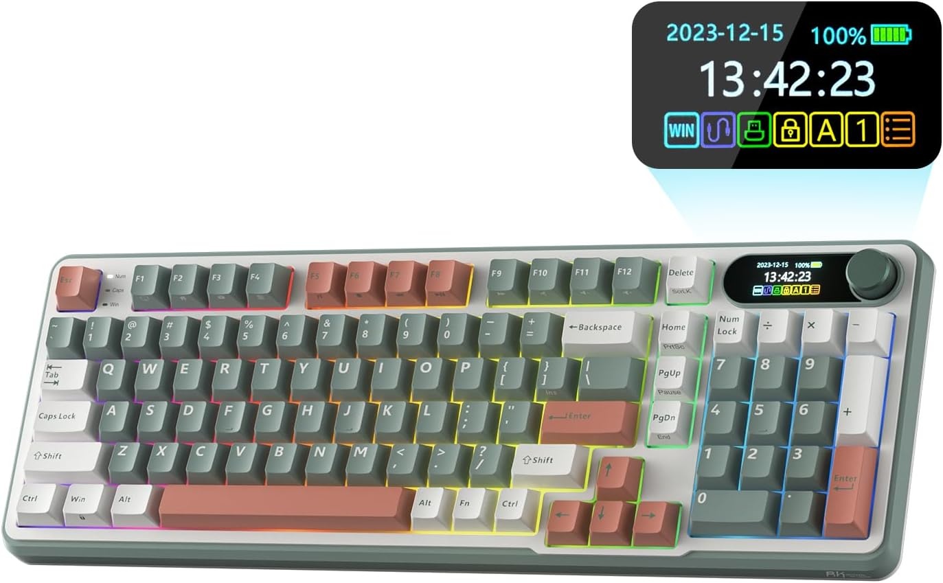 Mechanische 96% Tastatur, QWERTZ, Wireless, Display & Drehregler - 34% Rabatt