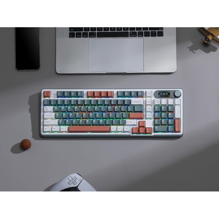 Mechanische 96% Tastatur, QWERTZ, Wireless, Display & Drehregler - 34% Rabatt