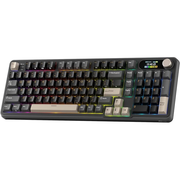 Mechanische 96% Tastatur, QWERTZ, Wireless, Display & Drehregler - 34% Rabatt