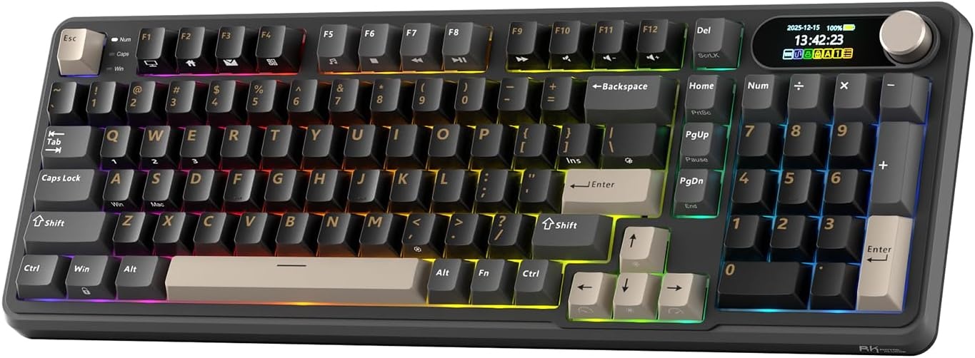 Mechanische 96% Tastatur, QWERTZ, Wireless, Display & Drehregler - 34% Rabatt