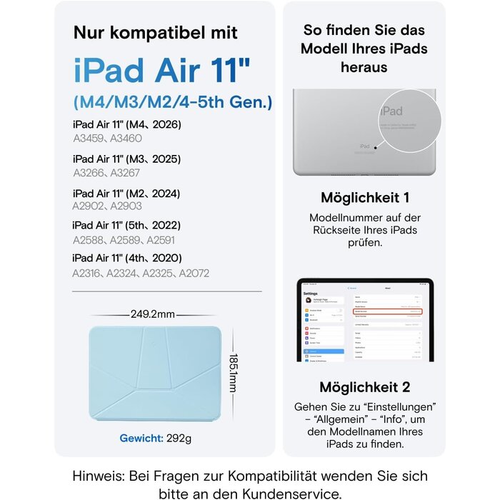 Magnetische Folio Hülle für iPad 11 Zoll - Vegan-Leder - 33% Rabatt