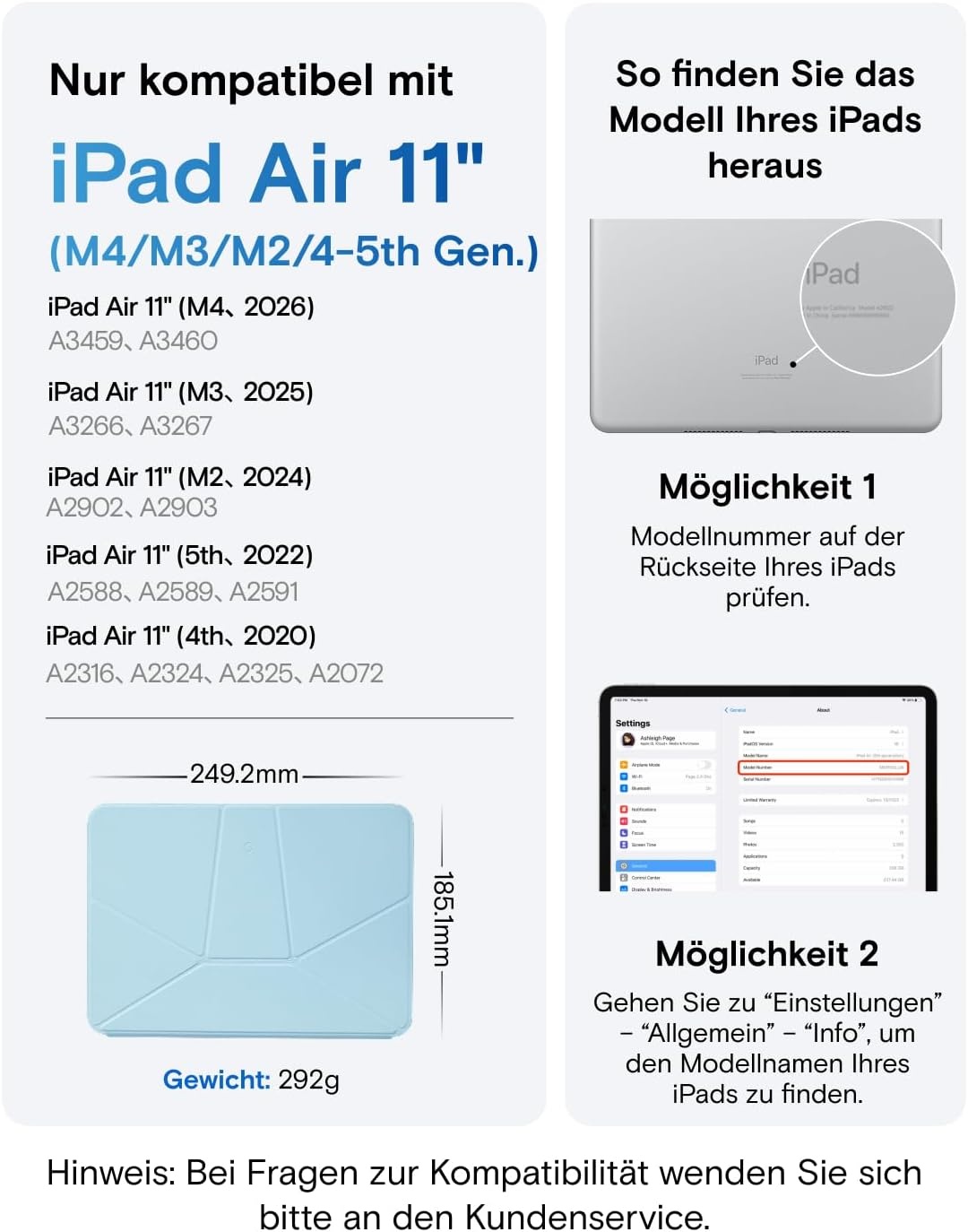 Magnetische Folio Hülle für iPad 11 Zoll - Vegan-Leder - 33% Rabatt